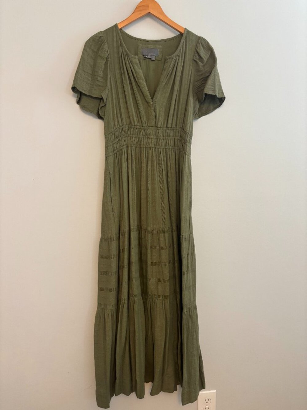 Anthropologie Somerset Maxi Olive Green